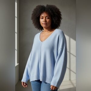 Vince Camuto Soft Blue Knit Top XXL Womens